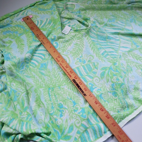 Lilly‎ Pulitzer Cardigan Womens S/M Green Waterfall Coverup Beach Resort READ - Picture 13 of 14